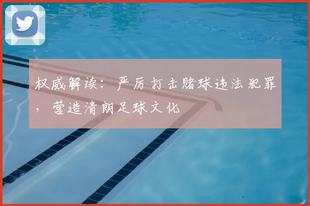 权威解读:严厉打击赌球违法犯罪,营造清朗足球文化